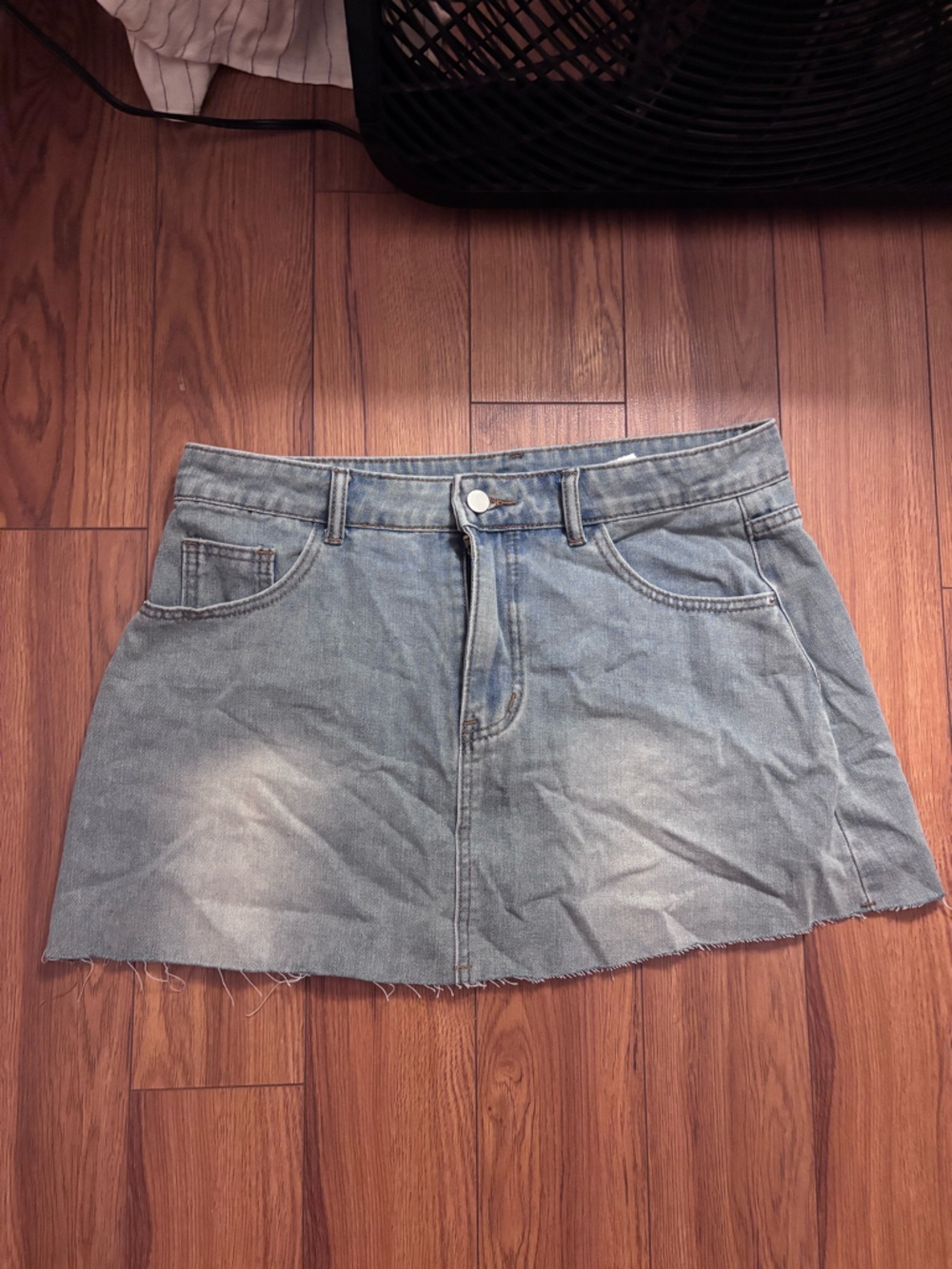 SHEIN Light Blue Denim Mini Skirt